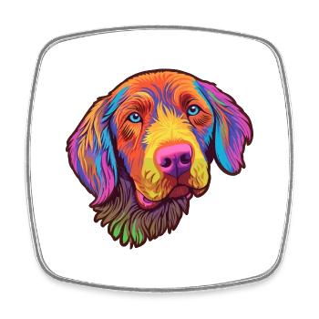 Pudelpointer Hunderasse Cartoon Kawaii Illustration - Viereckiger Kühlschrankmagnet - Weiß - Vorne