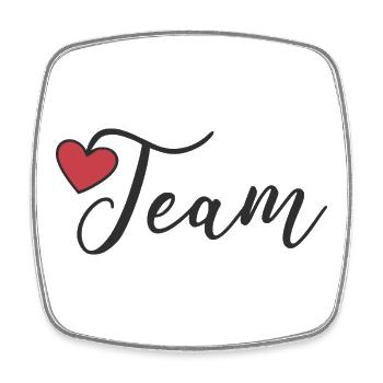 Team Heart - Square fridge magnet - white - Front