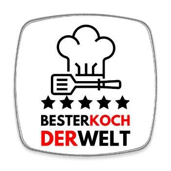 Der beste Koch der Welt - Geschenk - Viereckiger Kühlschrankmagnet - Weiß - Vorne