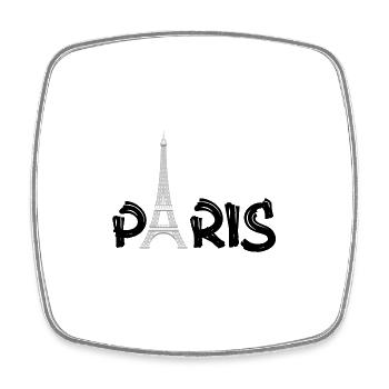 PARIS - Viereckiger Kühlschrankmagnet - Weiß - Vorne