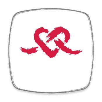 Herz Knoten Liebe Romantisch - Viereckiger Kühlschrankmagnet - Weiß - Vorne