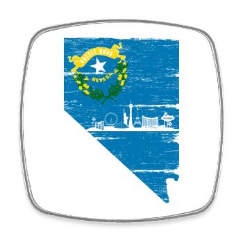 Nevada USA Staat Amerika Nevadan Carson City - Viereckiger Kühlschrankmagnet - Weiß - Vorne