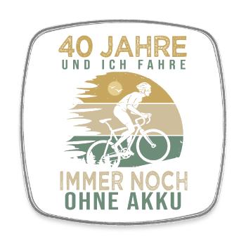 40. Geburtstag Fahrrad Geschenk 40 Jahre Radfahrer - Viereckiger Kühlschrankmagnet - Weiß - Vorne