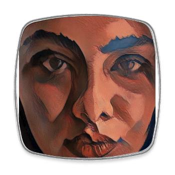Pastellmädchen ART - Viereckiger Kühlschrankmagnet - Weiß - Vorne
