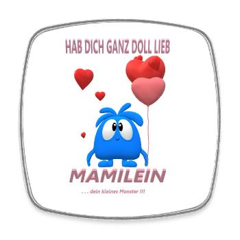 hab dich lieb mami - Viereckiger Kühlschrankmagnet - Weiß - Vorne