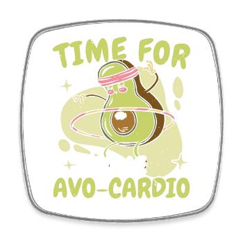 Zeit für etwas Avo-Kardio Avocado-Liebhaber Guac K - Viereckiger Kühlschrankmagnet - Weiß - Vorne