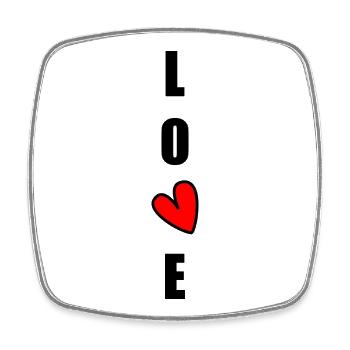 ICH LIEBE DICH. ICH LIEBE DICH. LIEBE. LIEBE. HERZ. - Viereckiger Kühlschrankmagnet - Weiß - Vorne