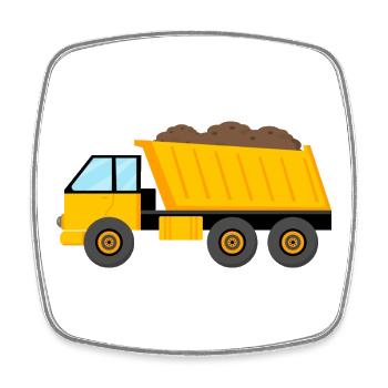 Lastwagen - Viereckiger Kühlschrankmagnet - Weiß - Vorne