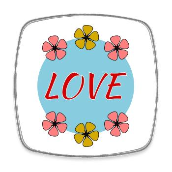 LIEBE. VALENTINSTAG. ICH LIEBE DICH. ICH LIEBE DICH. LIEBE - Viereckiger Kühlschrankmagnet - Weiß - Vorne