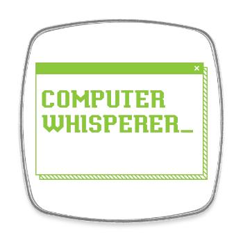 Computer Whisperer Information Technology - Viereckiger Kühlschrankmagnet - Weiß - Vorne