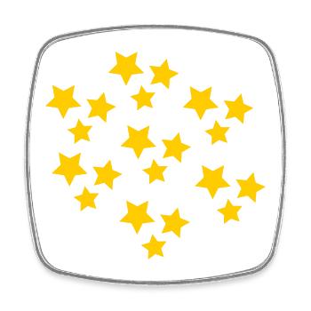 STAR. STAR. STERNE. PARTY. JAHRESTAG. WEIHNACHTEN. - Viereckiger Kühlschrankmagnet - Weiß - Vorne