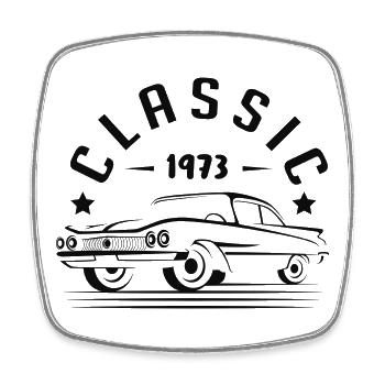 Klassisch 1973. - Viereckiger Kühlschrankmagnet - Weiß - Vorne
