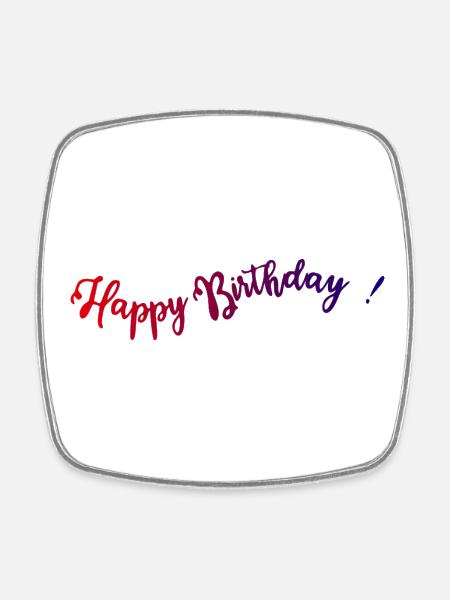 - GEBURTSTAG. HAPPY BIRTHDAY. ALLES GUTE ZUM GEBURTSTAG. - Viereckiger Kühlschrankmagnet - Weiß