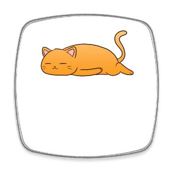 Sleeping Cat - Viereckiger Kühlschrankmagnet - Weiß - Vorne
