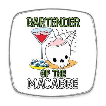 Barkeeper des Makabren Barkeeper Halloween - Viereckiger Kühlschrankmagnet - Weiß - Vorne