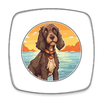 Pudelpointer Hund Rasse Cartoon Kawaii Clipart Hund - Viereckiger Kühlschrankmagnet - Weiß - Vorne
