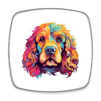 Cockapoo Hunderasse Aquarell Karikatur Kawaii Farbe - Viereckiger Kühlschrankmagnet - Weiß - Vorne