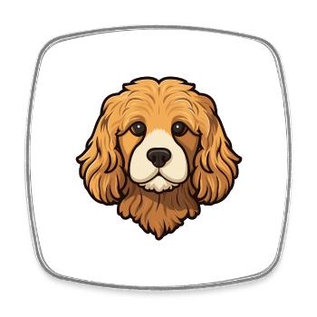 Cockapoo Hunderasse Cartoon Kawaii Illustration - Viereckiger Kühlschrankmagnet - Weiß - Vorne