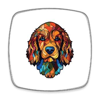 Cockapoo Hunderasse Aquarell Glas Illustration - Viereckiger Kühlschrankmagnet - Weiß - Vorne