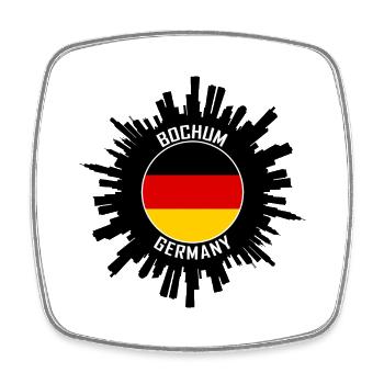 Bochum Skyline Deutschland Flagge Reise Souvenir - Viereckiger Kühlschrankmagnet - Weiß - Vorne