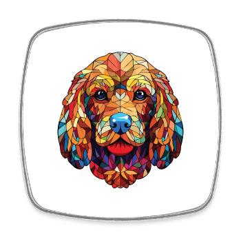 Cockapoo Hunderasse Aquarell Glas Illustration - Viereckiger Kühlschrankmagnet - Weiß - Vorne