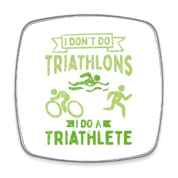 Triathlon Triathlet - Viereckiger Kühlschrankmagnet - Weiß - Vorne