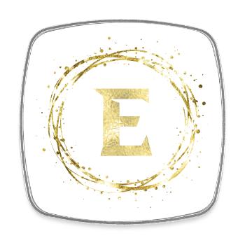 E - Viereckiger Kühlschrankmagnet - Weiß - Vorne
