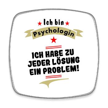 psychologin ich habe zu jeder lösung ein problem - Viereckiger Kühlschrankmagnet - Weiß - Vorne