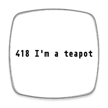HTTP 418 I'm a teapot - Viereckiger Kühlschrankmagnet - Weiß - Vorne