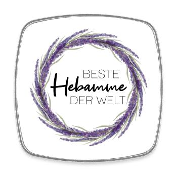 Beste Hebamme der Welt - Viereckiger Kühlschrankmagnet - Weiß - Vorne