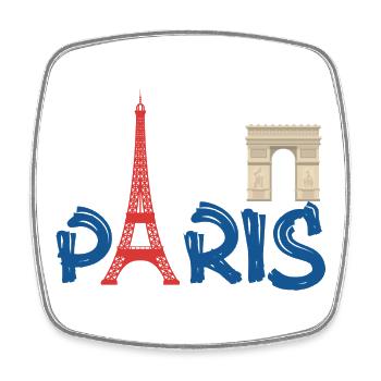 PARIS - Viereckiger Kühlschrankmagnet - Weiß - Vorne