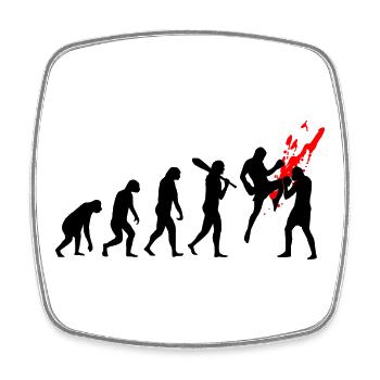 evolution kickboxer - Viereckiger Kühlschrankmagnet - Weiß - Vorne