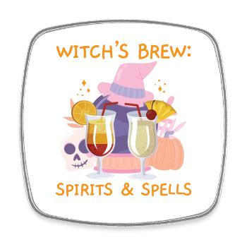 Hexengebräu: Spirituosen & Zaubersprüche Barkeeper - Viereckiger Kühlschrankmagnet - Weiß - Vorne
