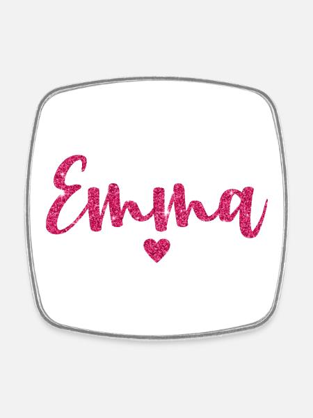 Emma Herz Pink - Viereckiger Kühlschrankmagnet - Weiß