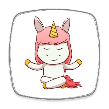 Unicorn Meditation - Viereckiger Kühlschrankmagnet - Weiß - Vorne