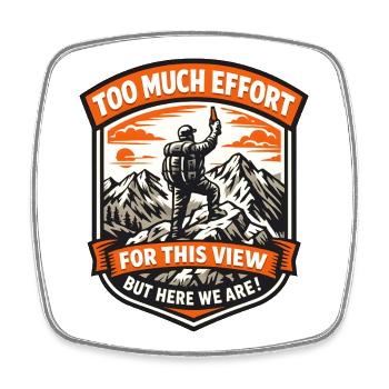 Bergsteiger Patch Aussicht Gipfelbier - Viereckiger Kühlschrankmagnet - Weiß - Vorne