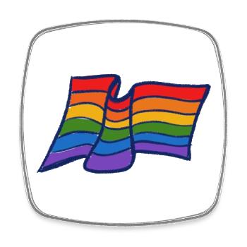 Stolz Regenbogenwelle - Viereckiger Kühlschrankmagnet - Weiß - Vorne