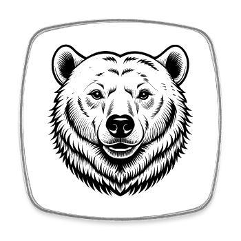 Eisbär - Viereckiger Kühlschrankmagnet - Weiß - Vorne