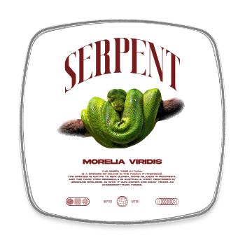 Green Tree Python Modern Reptile Keeper Streetwear - Viereckiger Kühlschrankmagnet - Weiß - Vorne