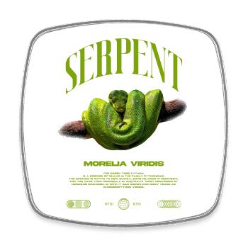 Green Tree Python Modern Reptile Keeper Streetwear - Viereckiger Kühlschrankmagnet - Weiß - Vorne