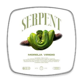 Green Tree Python Modern Reptile Keeper Streetwear - Viereckiger Kühlschrankmagnet - Weiß - Vorne