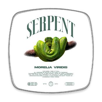 Green Tree Python Modern Reptile Keeper Streetwear - Viereckiger Kühlschrankmagnet - Weiß - Vorne