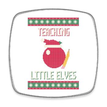 Teaching Little Elves - Lehrerin Weihnachten - Viereckiger Kühlschrankmagnet - Weiß - Vorne