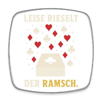 Leise rieselt der Ramsch – Skat Weihnachten - Viereckiger Kühlschrankmagnet - Weiß - Vorne