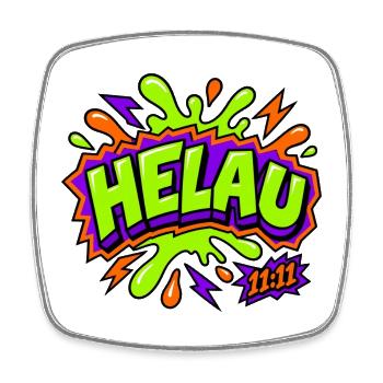 Helau 11:11 Karneval Retro T-Shirt - Viereckiger Kühlschrankmagnet - Weiß - Vorne