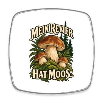 Pilze - Mein Revier Hat Moos - Viereckiger Kühlschrankmagnet - Weiß - Vorne