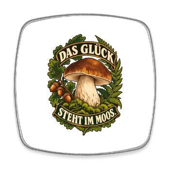 Moospilz Glücksbanner - Viereckiger Kühlschrankmagnet - Weiß - Vorne
