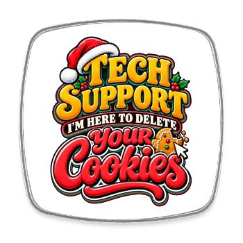 Tech Support Cookies: Holiday Debugger - Viereckiger Kühlschrankmagnet - Weiß - Vorne