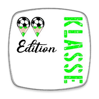 Fußball, Grundschule 2. Klasse - Viereckiger Kühlschrankmagnet - Weiß - Vorne