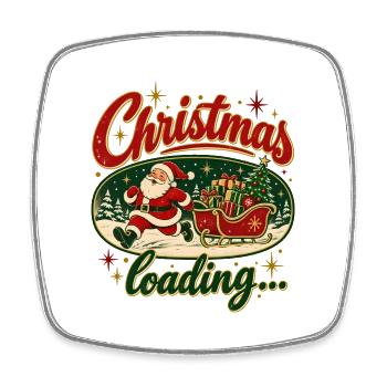 Christmas Loading Funny Santa Holiday Gaming Style - Viereckiger Kühlschrankmagnet - Weiß - Vorne